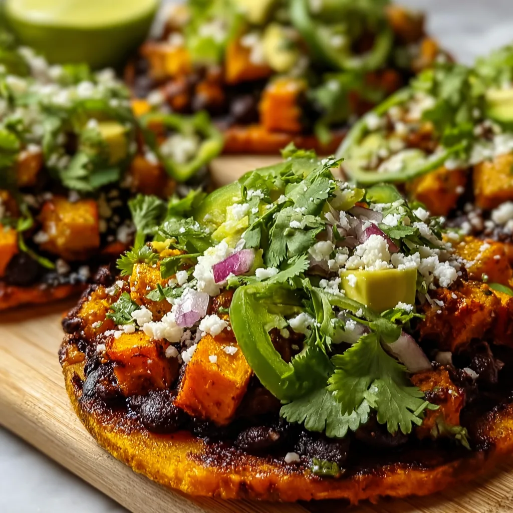 Delicious Black Bean Sweet Potato Tostadas Recipe | Healthy &amp; Easy Meal Idea