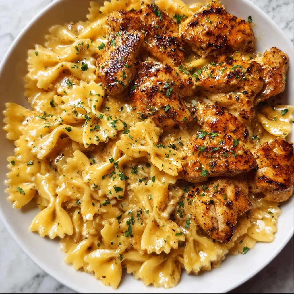Cajun Garlic Butter Chicken Bowtie Pasta