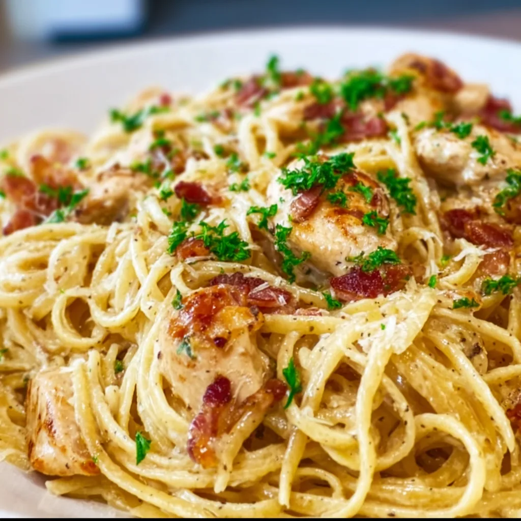 Delicious Chicken Carbonara Recipe | Creamy &amp; Easy Pasta Dinner