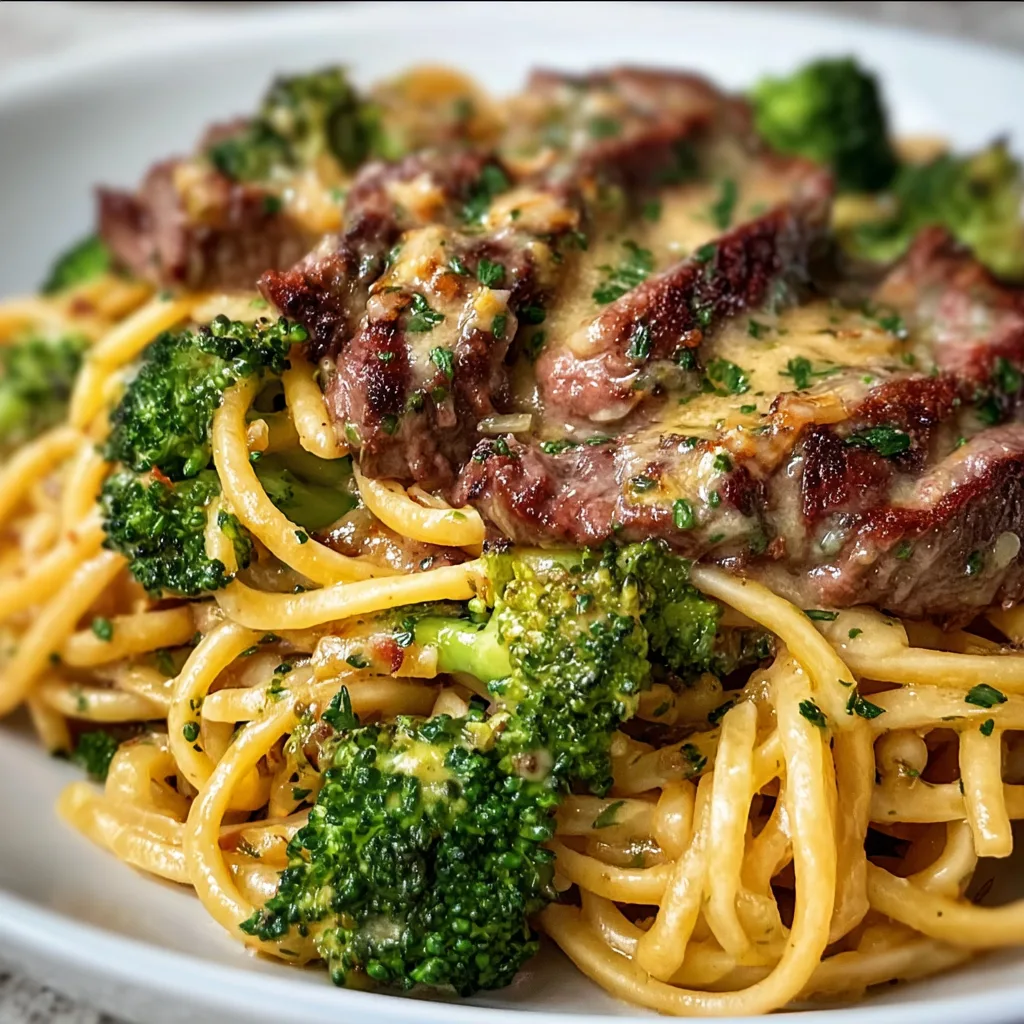 Cowboy Butter Steak &amp; Broccoli Linguine Recipe | Easy Steak Pasta Dish
