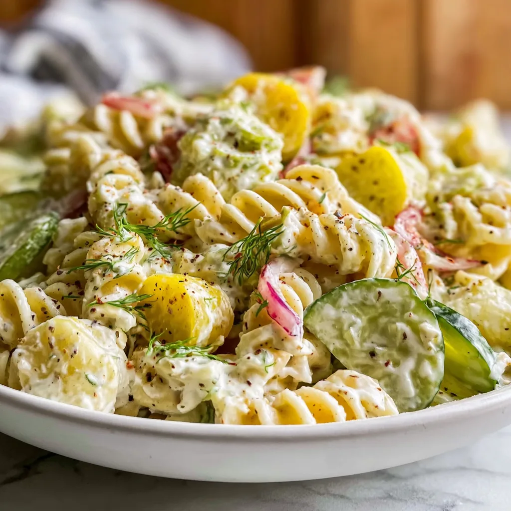 Delicious Dill Pickle Pasta Salad Recipe | Easy &amp; Tangy Side Dish
