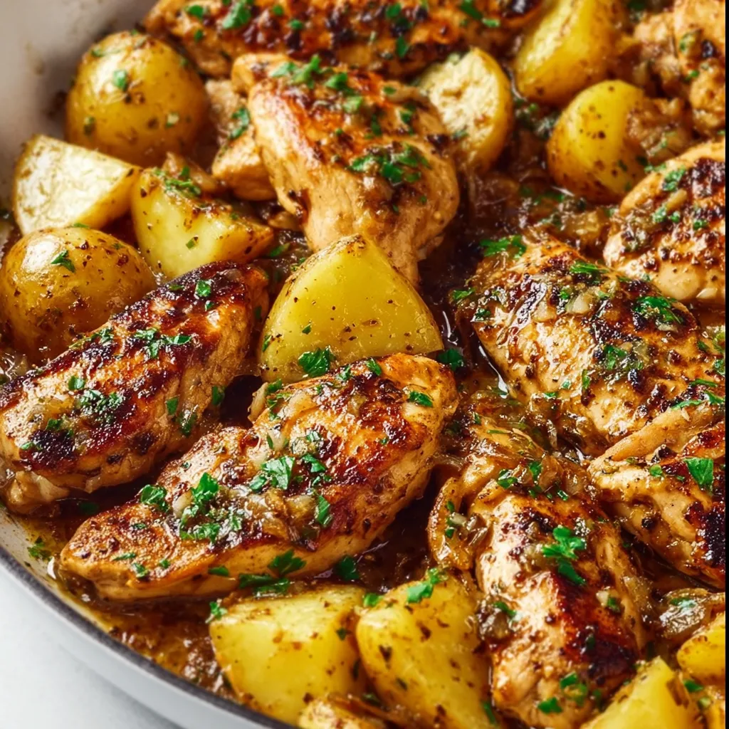 Garlic Butter Chicken and Potatoes Skillet Recipe | Easy One-Pan Meal