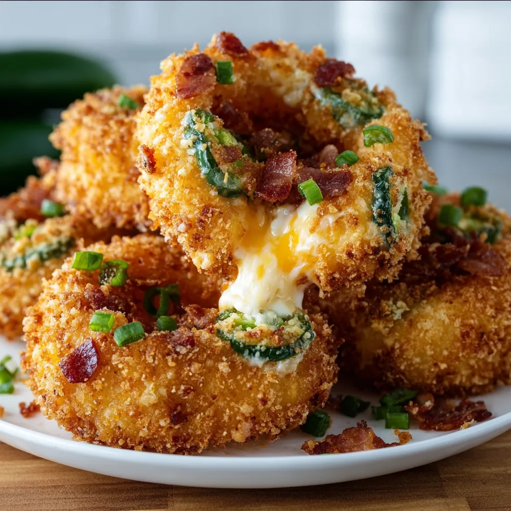 Crispy Jalapeño Popper Stuffed Onion Rings Recipe | Spicy &amp; Cheesy Snack Ideas