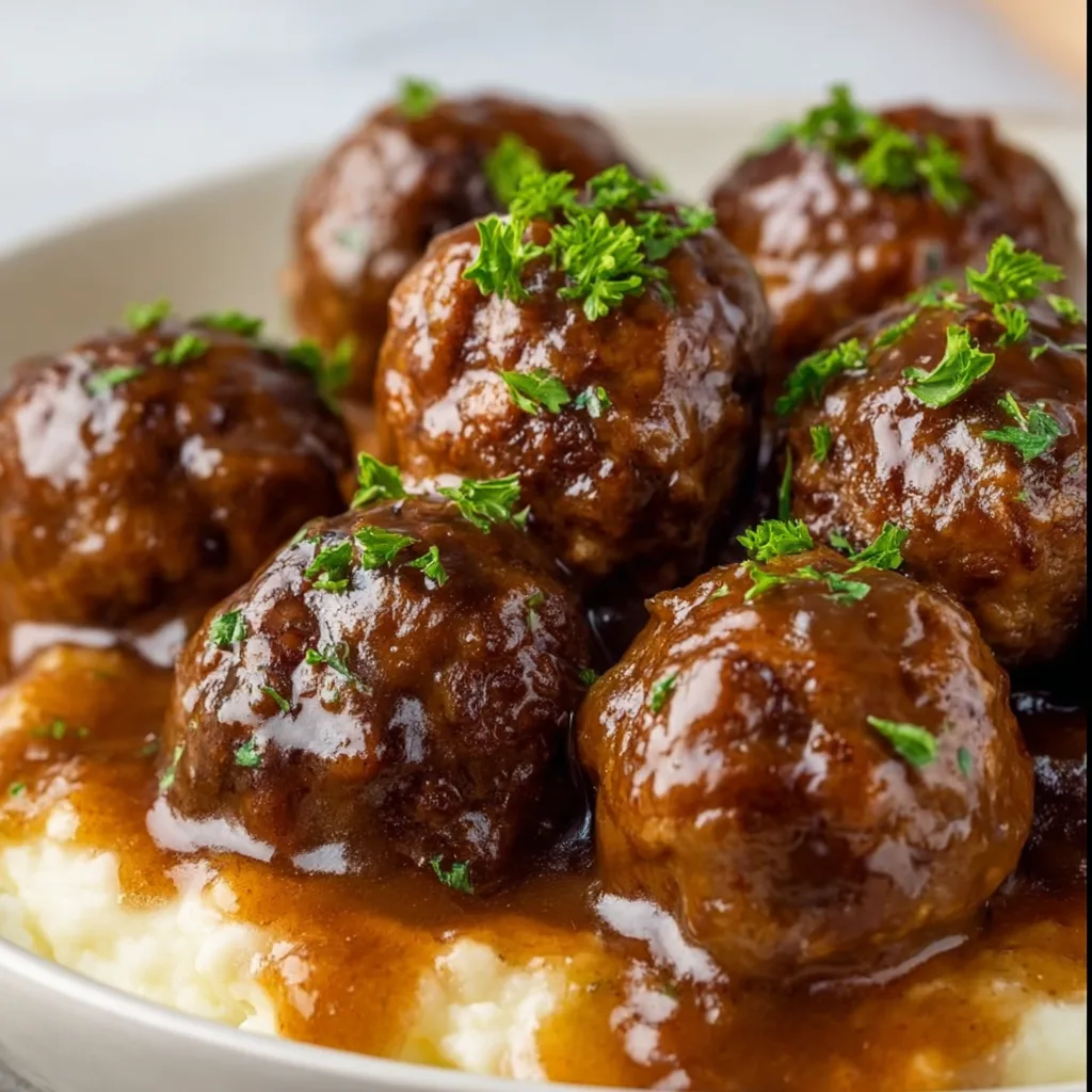Slow Cooker Salisbury Steak Meatballs Recipe – Easy, Tender &amp; Delicious