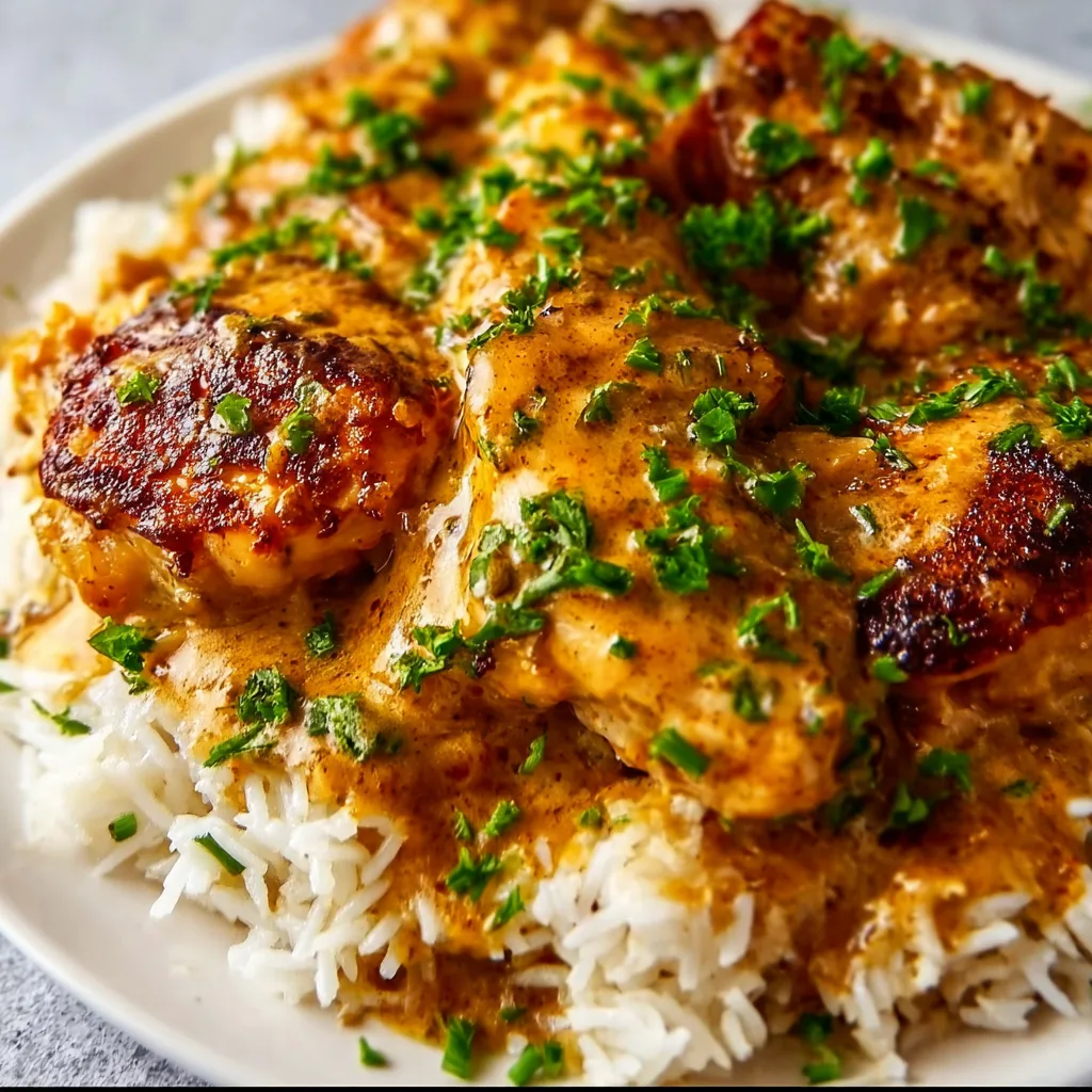 Smothered Chicken and Rice