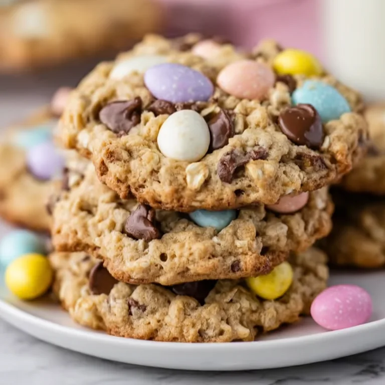 Delicious Cadbury Egg Oatmeal Chocolate Chip Easter Cookies Recipe