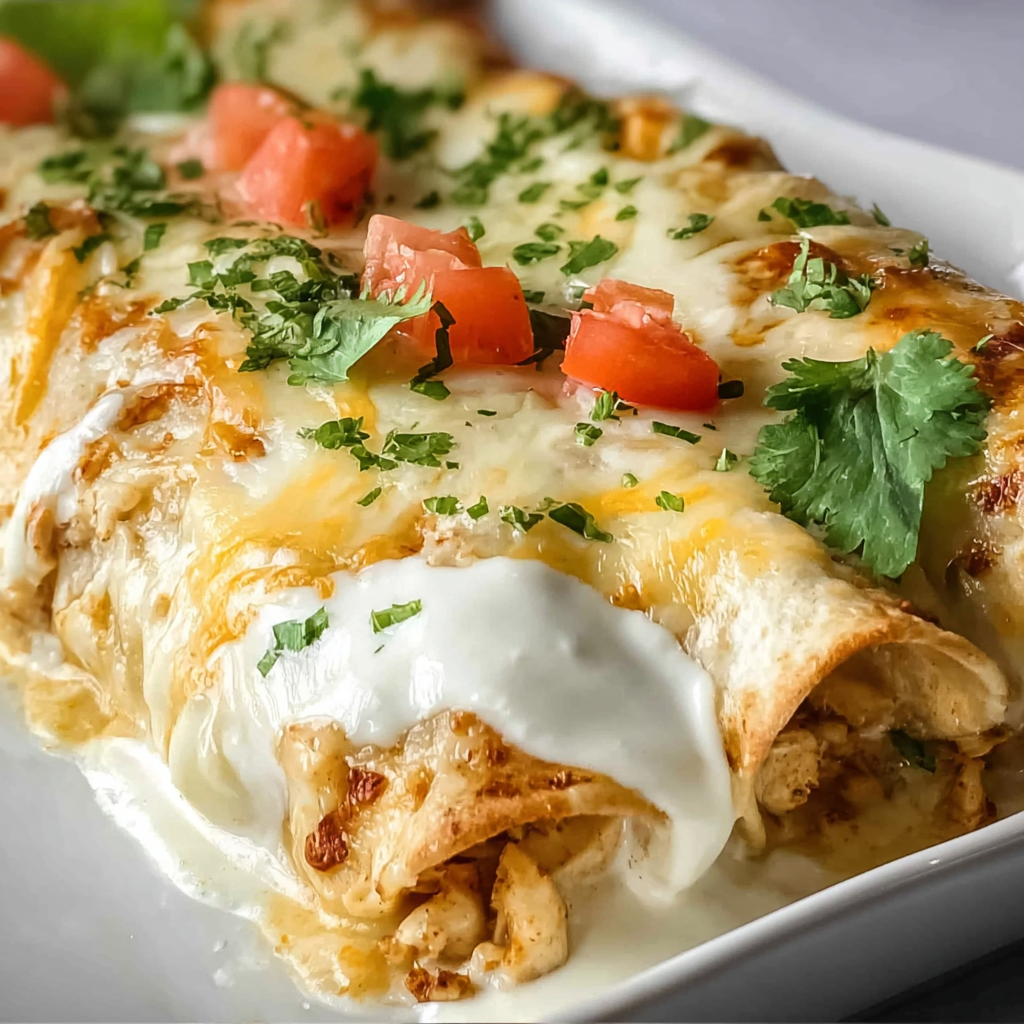 Creamy Queso Chicken Enchiladas Recipe | Easy &amp; Delicious Mexican Dinner
