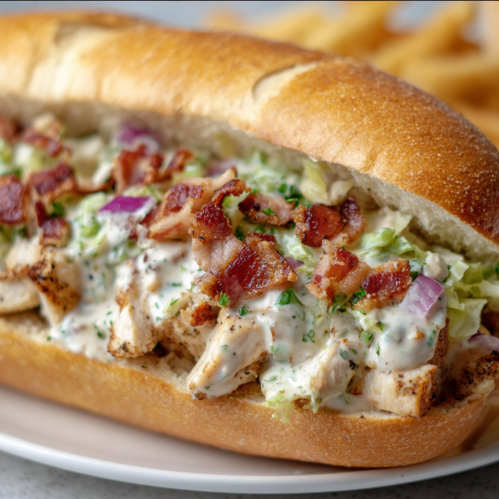 Easy Chopped Chicken Bacon Ranch Sandwich Recipe | Quick &amp; Delicious Meal
