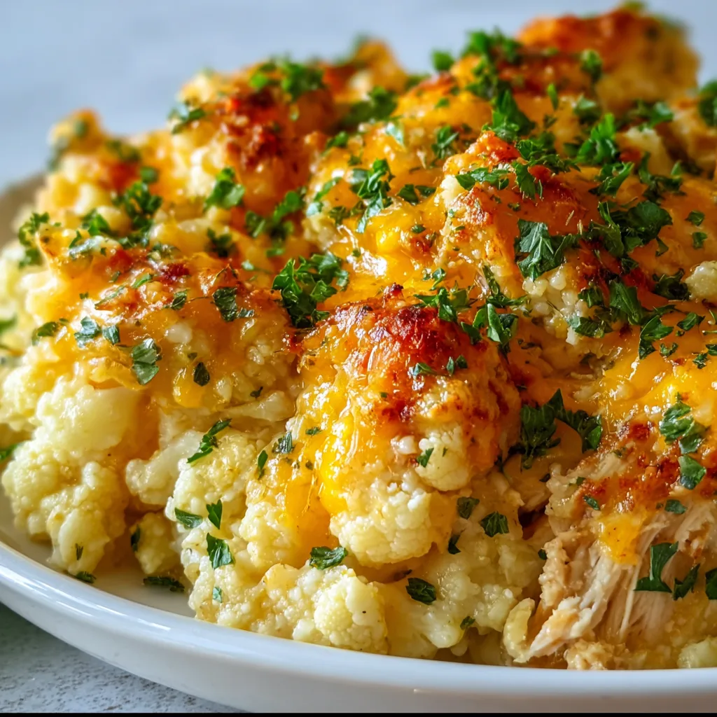 Healthy Chicken Cauliflower Casserole Recipe | Low-Carb &amp; Delicious Meal Idea