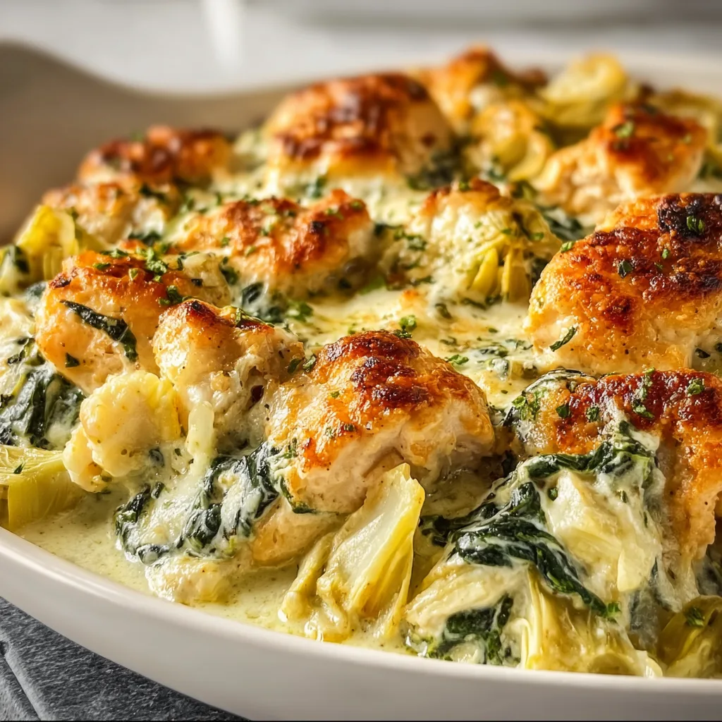 High-Protein Spinach and Artichoke Chicken Casserole Recipe – Healthy &amp; Delicious