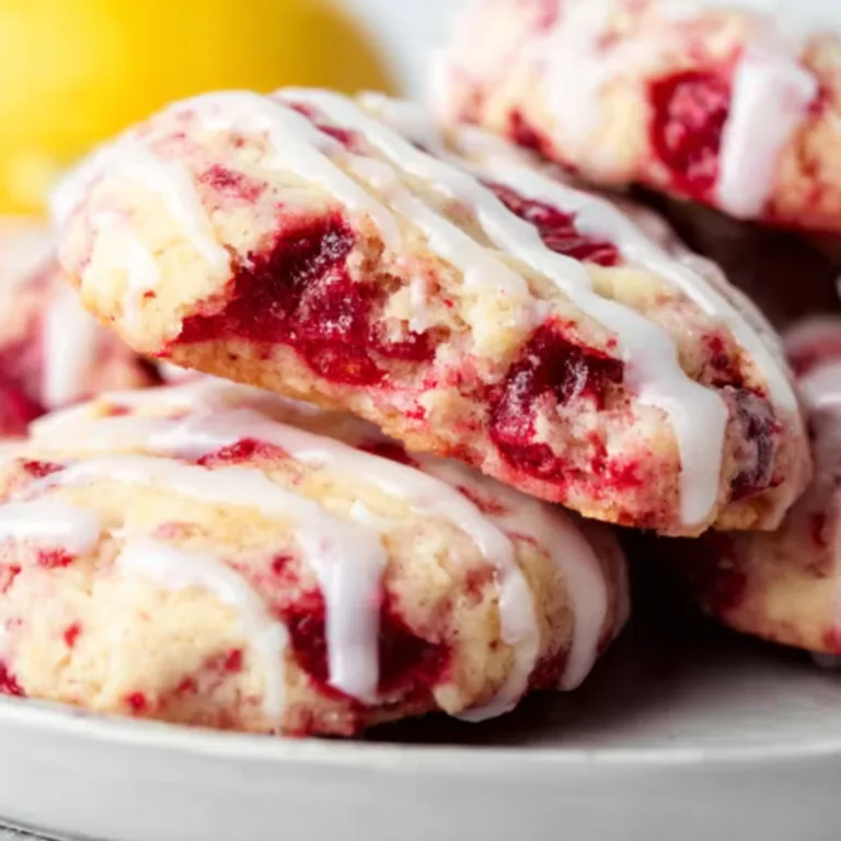Delicious Raspberry Cookies with Zesty Lemon Glaze Recipe | Easy &amp; Refreshing Treat