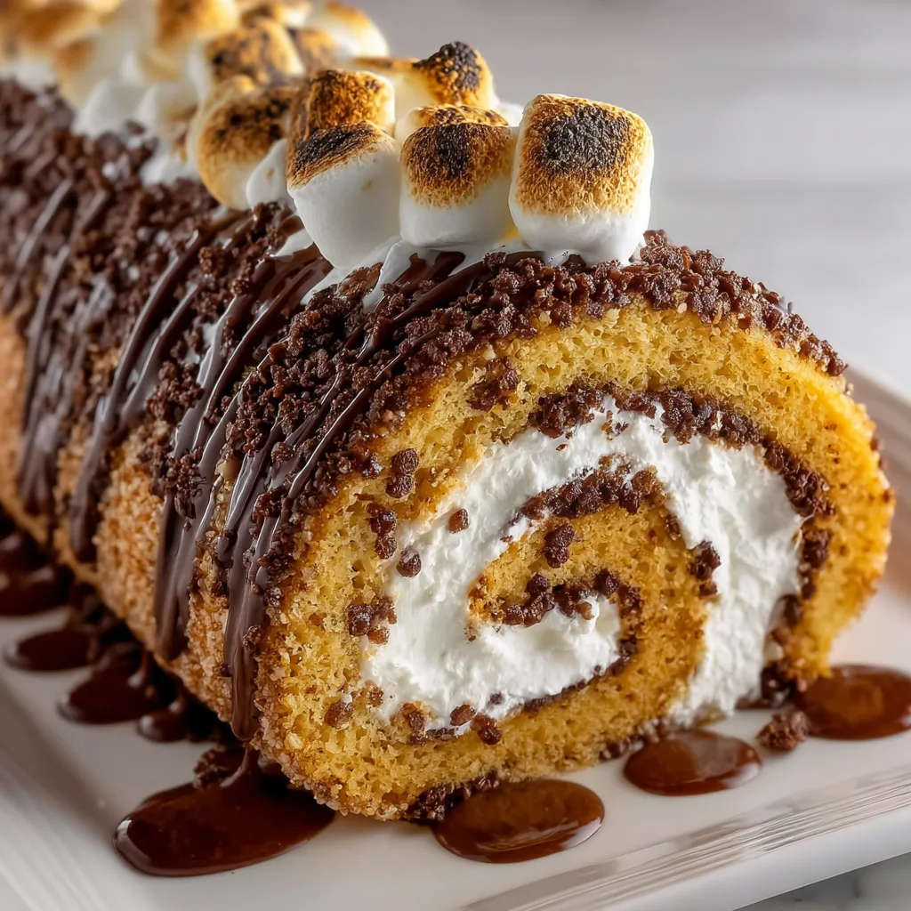Delicious S’mores Swiss Roll Recipe | Easy &amp; Creamy Campfire Dessert