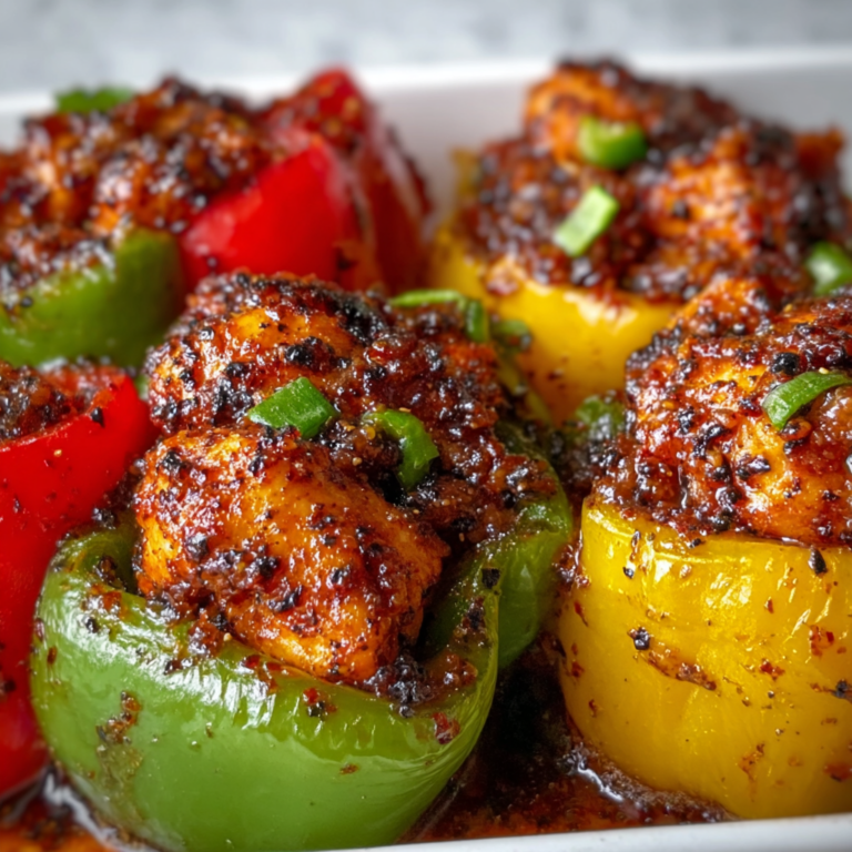 Spicy Black Pepper Chicken Stuffed Peppers Recipe | Easy &amp; Delicious Meal