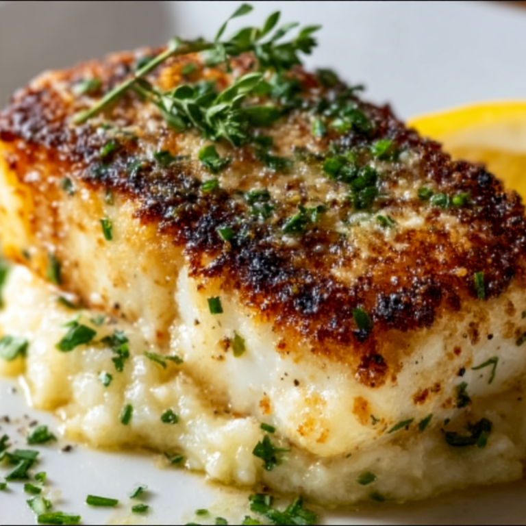 Delicious Broiled Halibut with Parmesan Butter Topping Recipe | Easy &amp; Flavorful Seafood