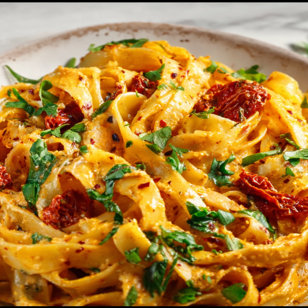 Creamy Sun Dried Tomato Pappardelle Recipe | Easy &amp; Delicious Pasta Dish