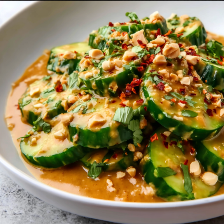 Cucumbers in Spicy Peanut Sauce Recipe | Easy, Refreshing &amp; Flavorful Snack