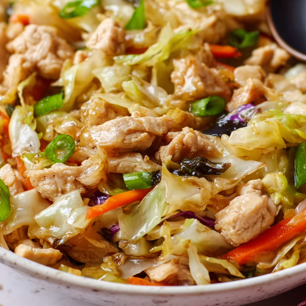 Delicious Egg Roll Bowls with Chicken &amp; Cabbage | Easy Healthy Recipe