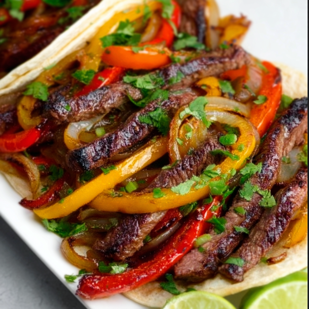 Flank Steak Fajitas with Sautéed Peppers and Onions | Easy &amp; Flavorful Recipe