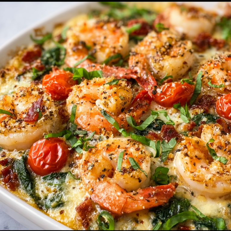 Low-Carb Tuscan Bake Shrimp Recipe | Easy Keto Dinner Idea