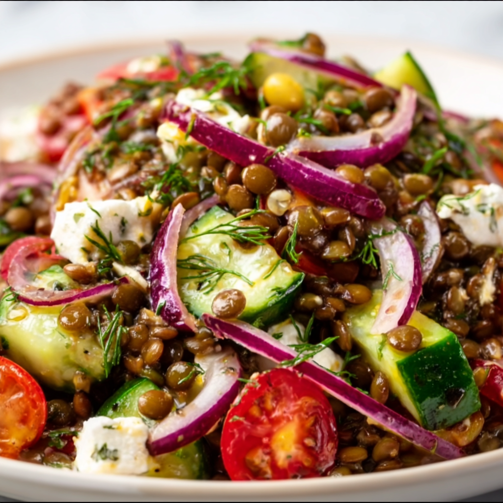 Healthy Mediterranean Lentil Salad Recipe | Easy &amp; Nutritious Meal