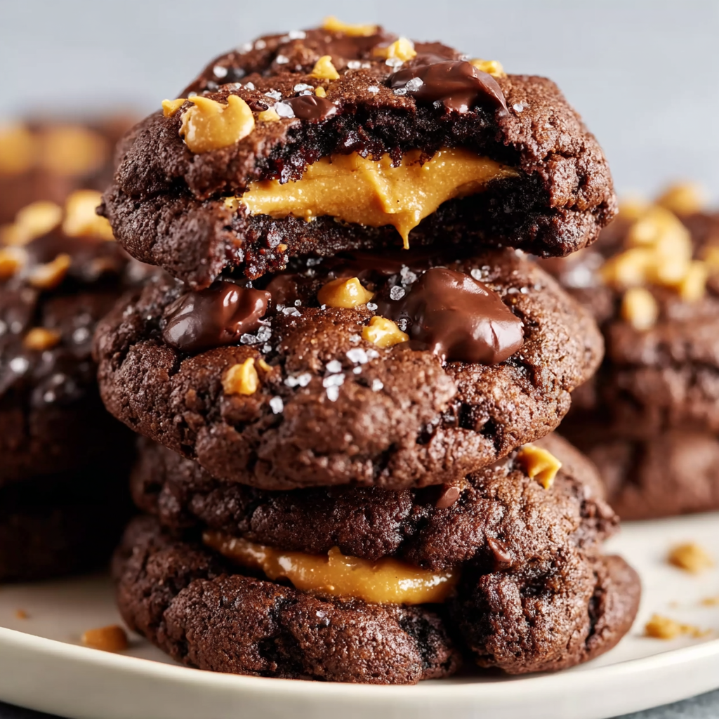 Peanut Butter Stuffed Chocolate Cookies | Easy &amp; Delicious Recipe