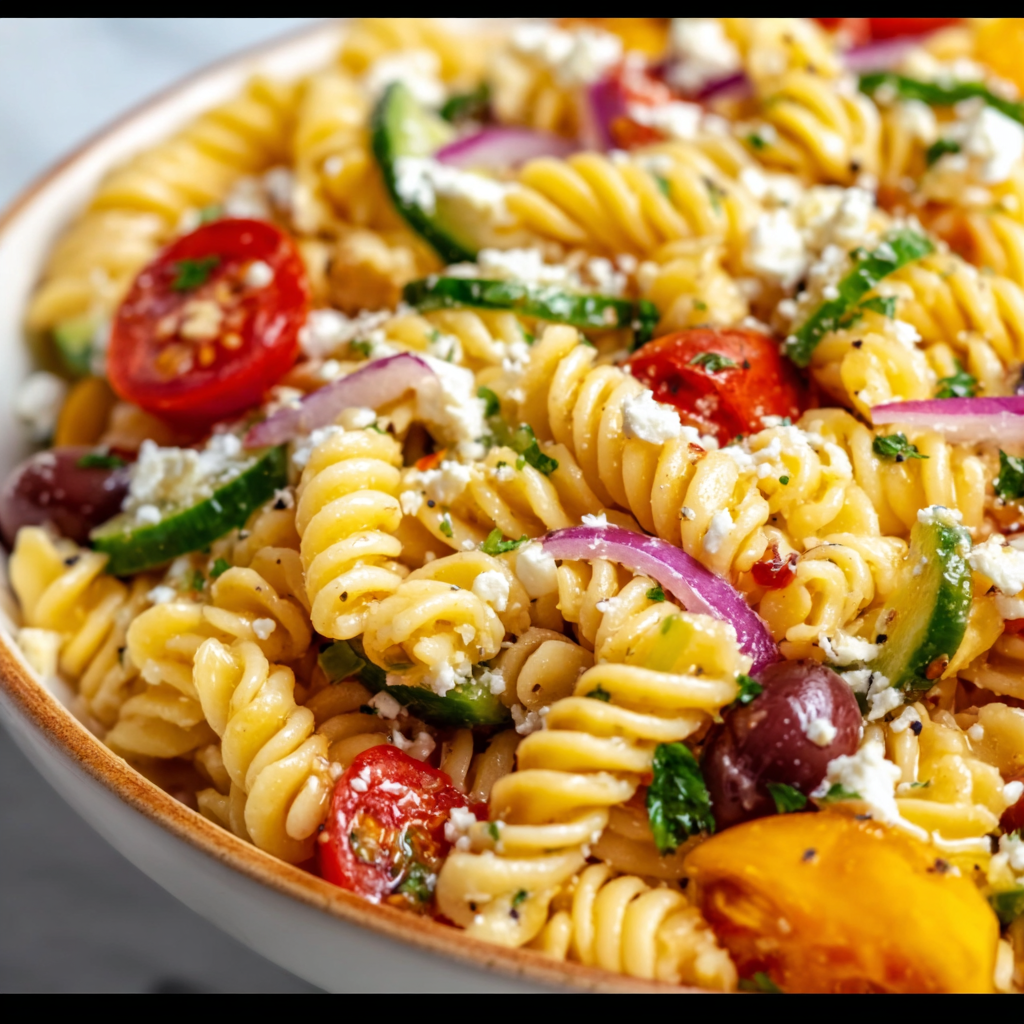 Quick High Protein Greek Pasta Salad Recipe | Easy &amp; Healthy Meal