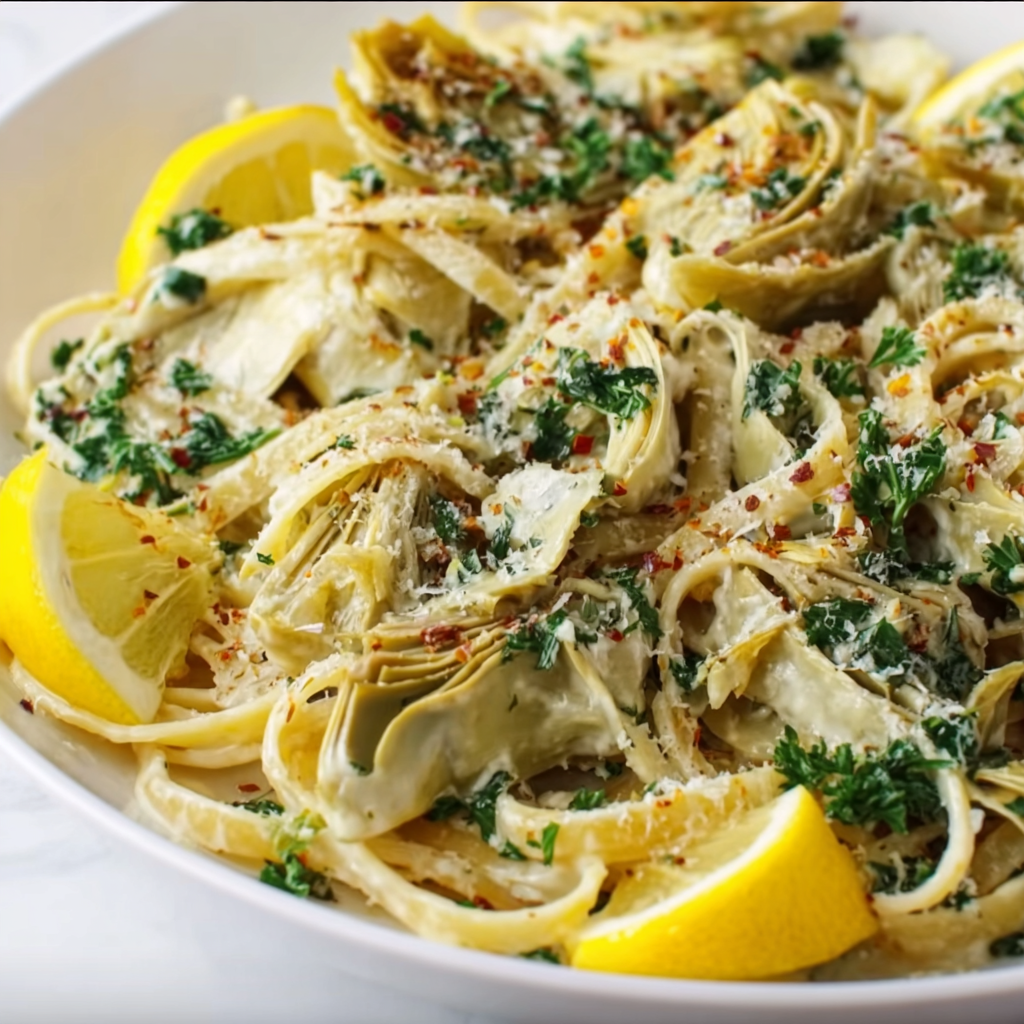 Delicious Vegan Lemon Artichoke Pasta Recipe | Easy &amp; Healthy Meal