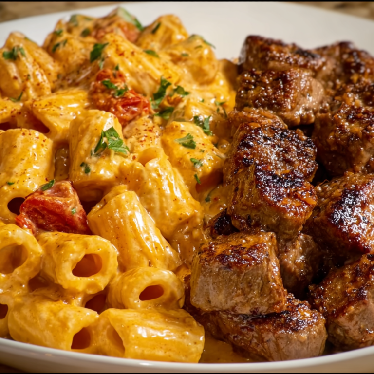 Cajun Steak Tips in Cheesy Rigatoni Parmesan Sauce | Delicious Cajun Pasta Recipe