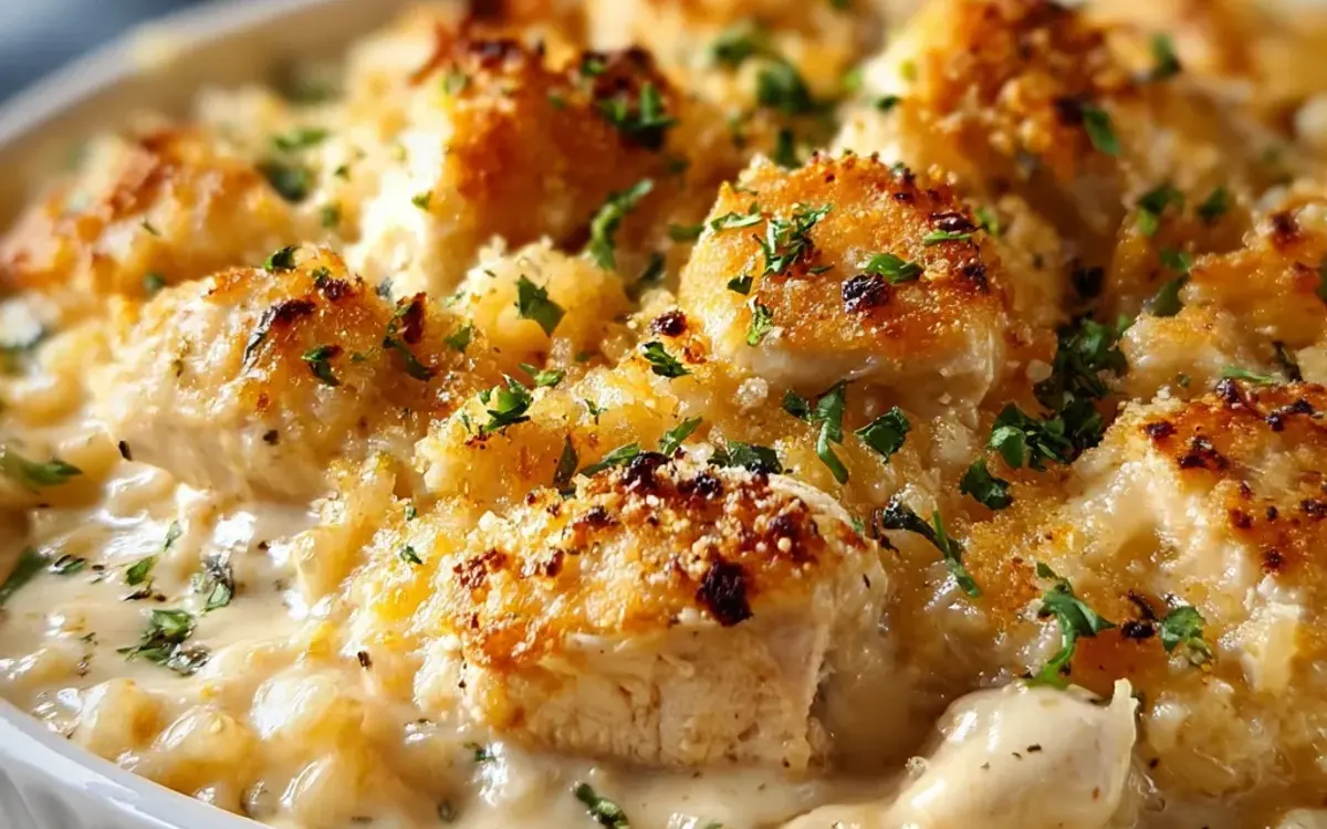 Creamy Angel Chicken Rice Casserole