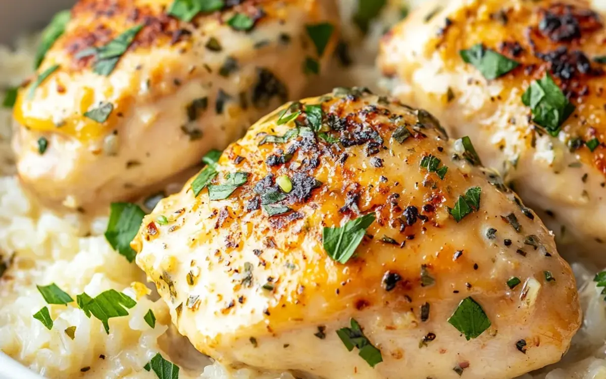 One-Pan Creamy Garlic Butter Chicken and Rice